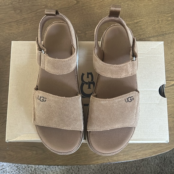 UGG Brown Suede Platform Sandals - Picture 3 of 5